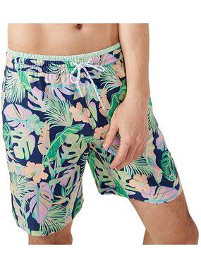 Chubbies Men's Classic 7" Swim Trunks, Small, Night Faunas